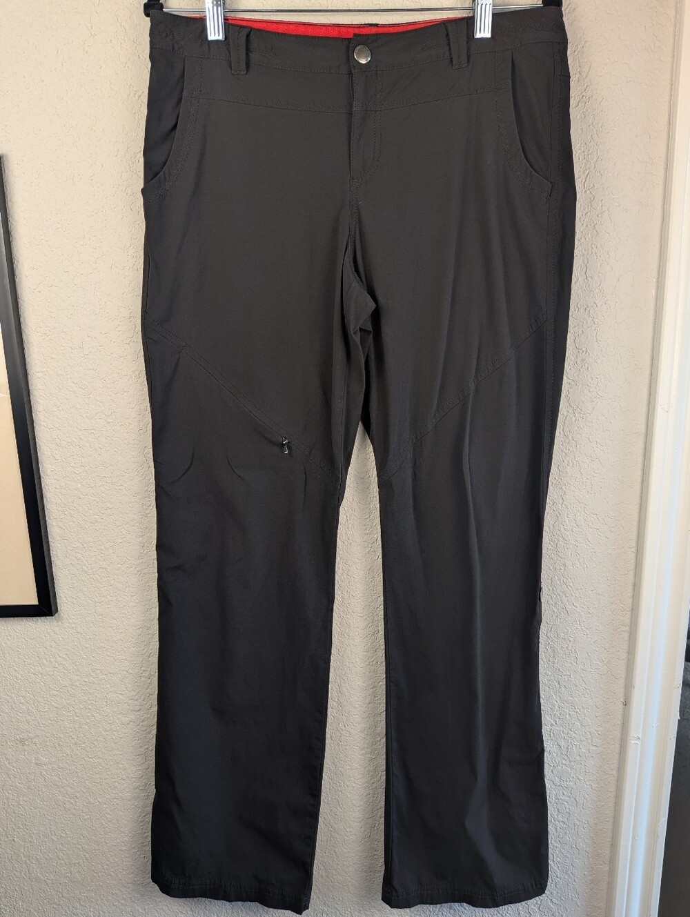 Eddie Bauer Size 8 Convertible Outdoor Hiking Pants Black 5 Pockets Stretch